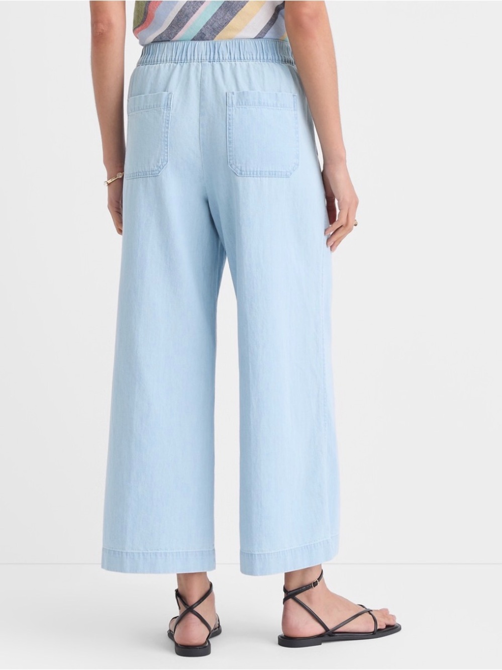 LOFT Light Blue Wide-Leg Cropped Jeans - Picture 2 of 3